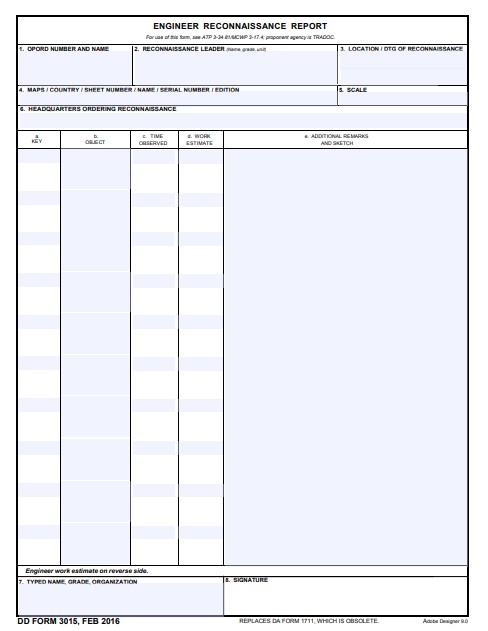 dd Form 3015 fillable