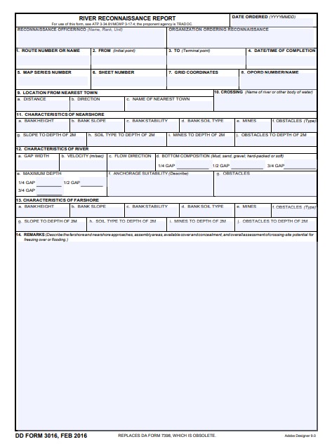 dd Form 3016 fillable