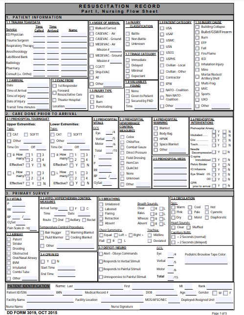 dd Form 3019 fillable