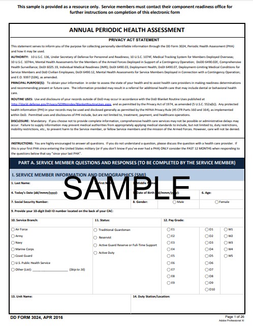 dd Form 3024 fillable