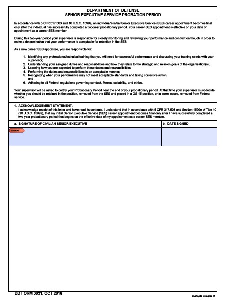 dd Form 3031 fillable