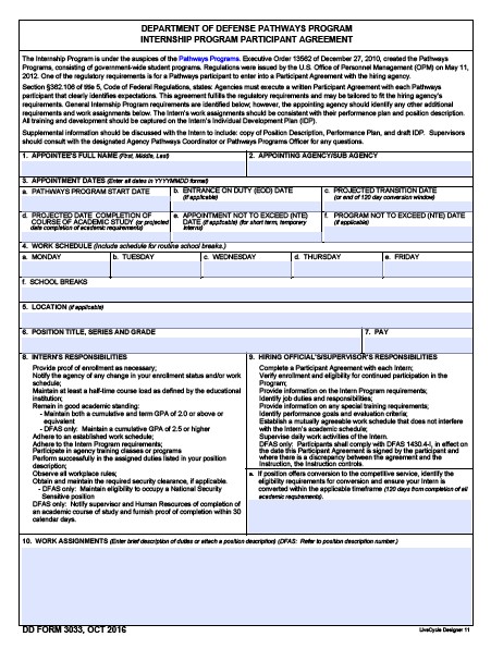 dd Form 3033 fillable