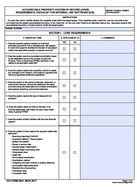 dd Form 3041 fillable