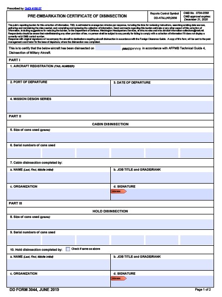 dd Form 3044 fillable