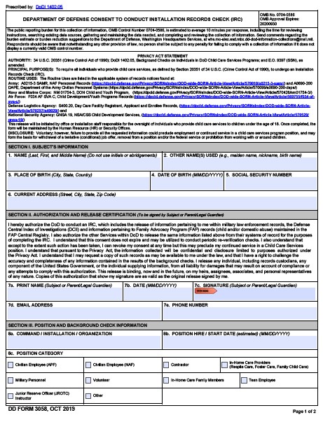 dd Form 3058 fillable