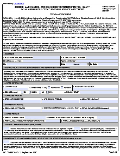 dd Form 3067-12 fillable