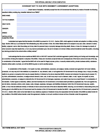 dd Form 3076-5 fillable