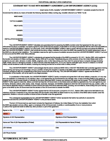 dd Form 3076-6 fillable