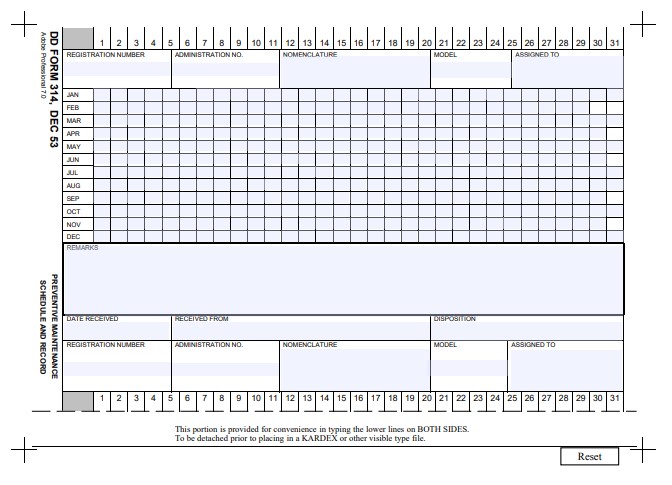 dd Form 314 fillable