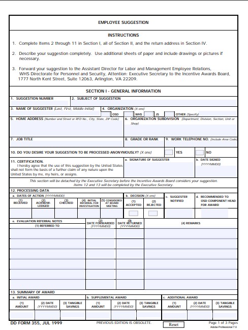 dd Form 355 fillable