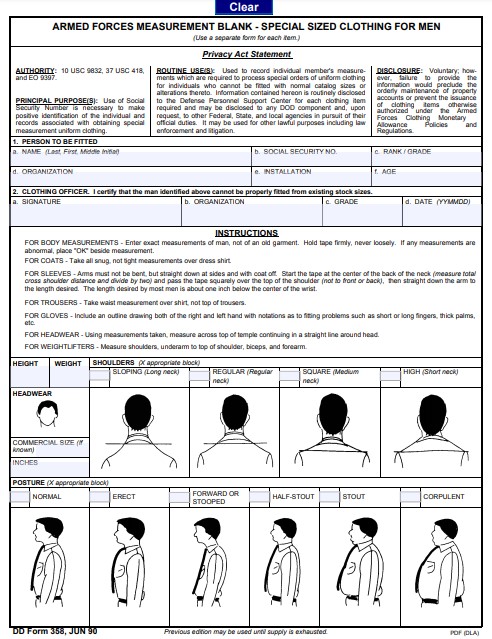 dd Form 358 fillable