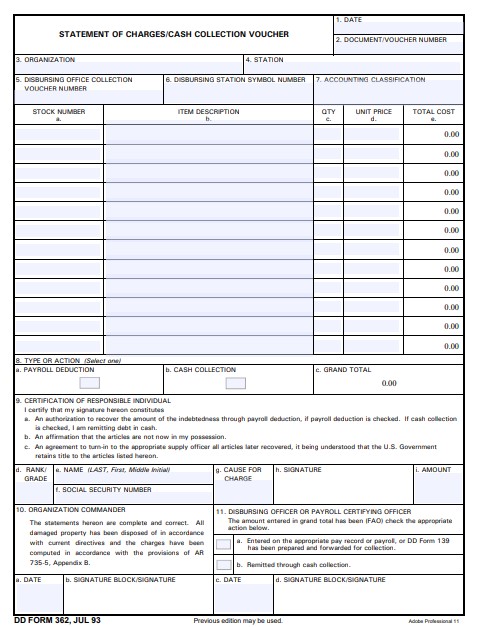 dd Form 362 fillable