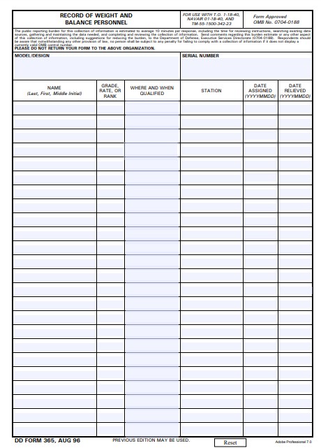 dd Form 365 fillable