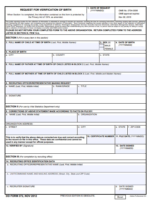 dd Form 372 fillable