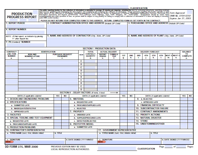 dd Form 375 fillable