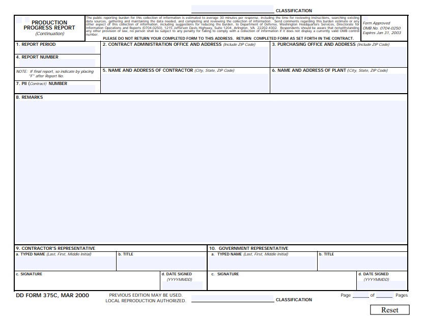 dd Form 375C fillable