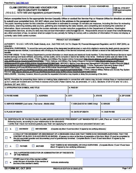 dd Form 397 fillable