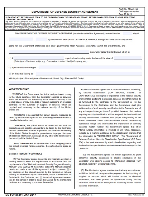 dd Form 441 fillable