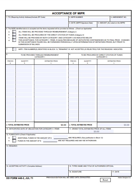 dd Form 448-2 fillable