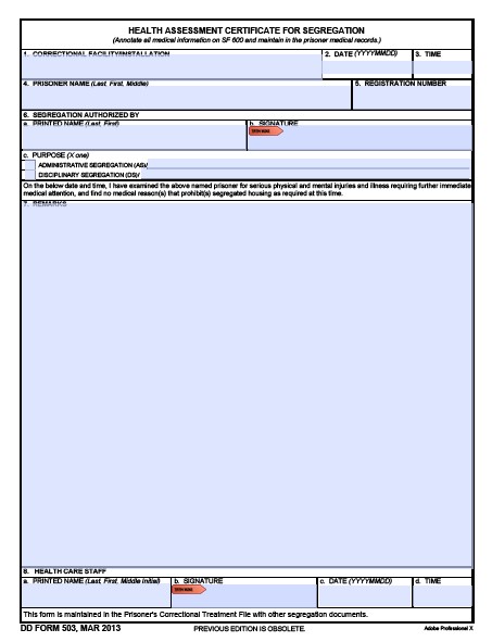 dd Form 503 fillable