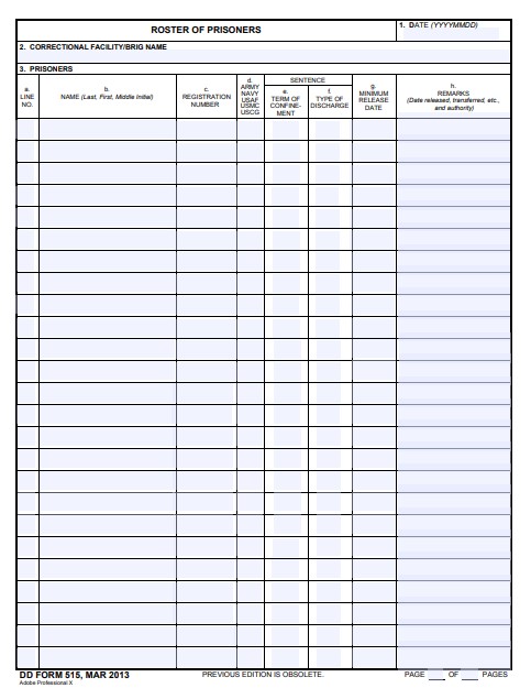 dd Form 515 fillable