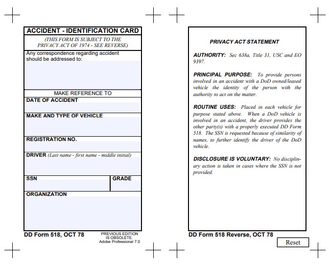 dd Form 518 fillable