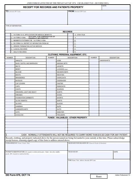 dd Form 675 fillable