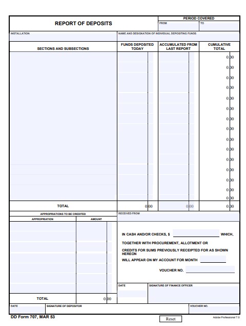 dd Form 707 fillable