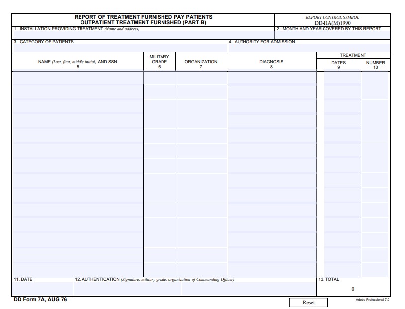 dd Form 7A fillable