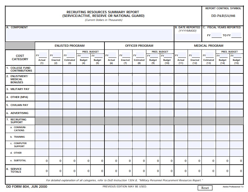 dd Form 804 fillable