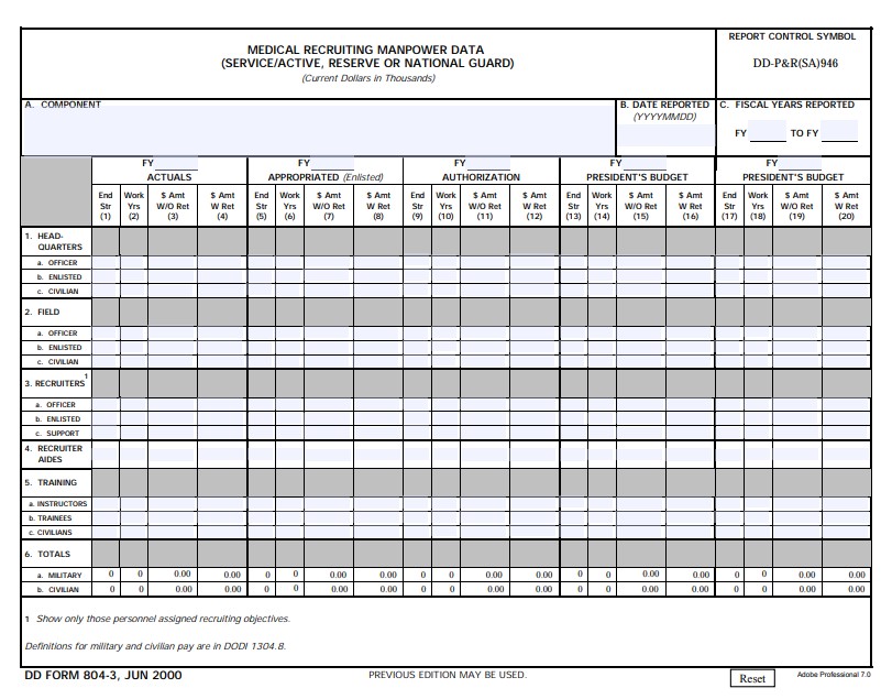 dd Form 804-3 fillable