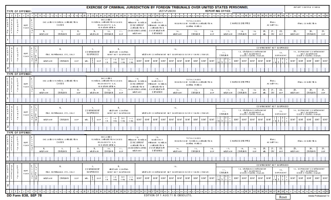 dd Form 838 fillable