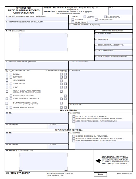 dd Form 877 fillable