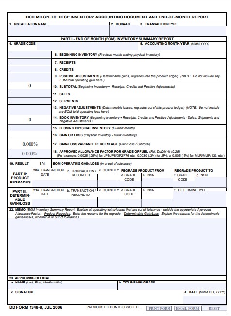 dd Form 1348-8 fillable