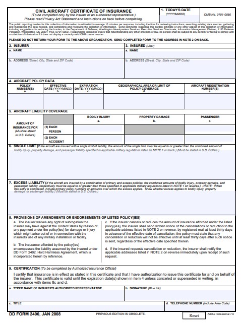 dd Form 2400 fillable