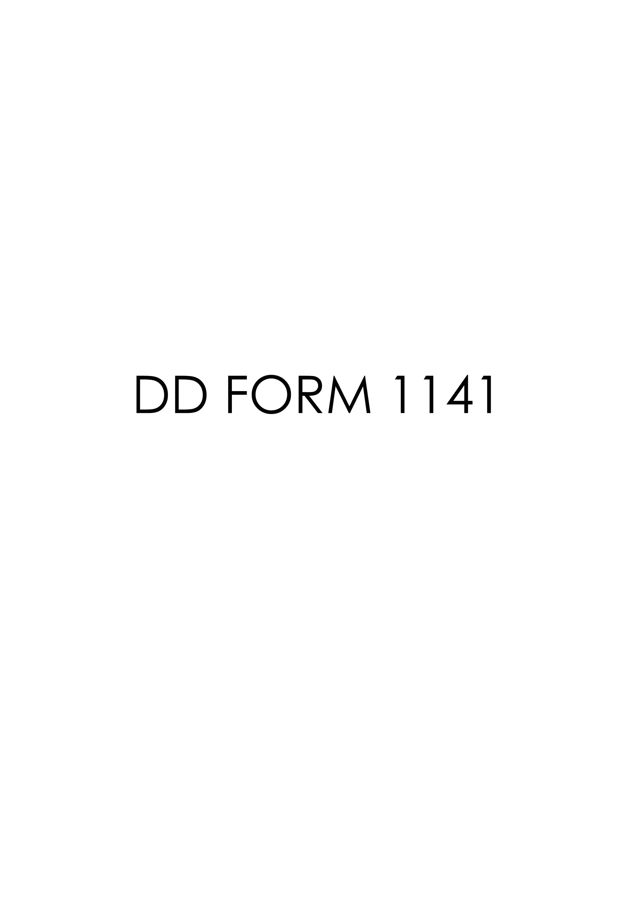 dd Form 1141 fillable