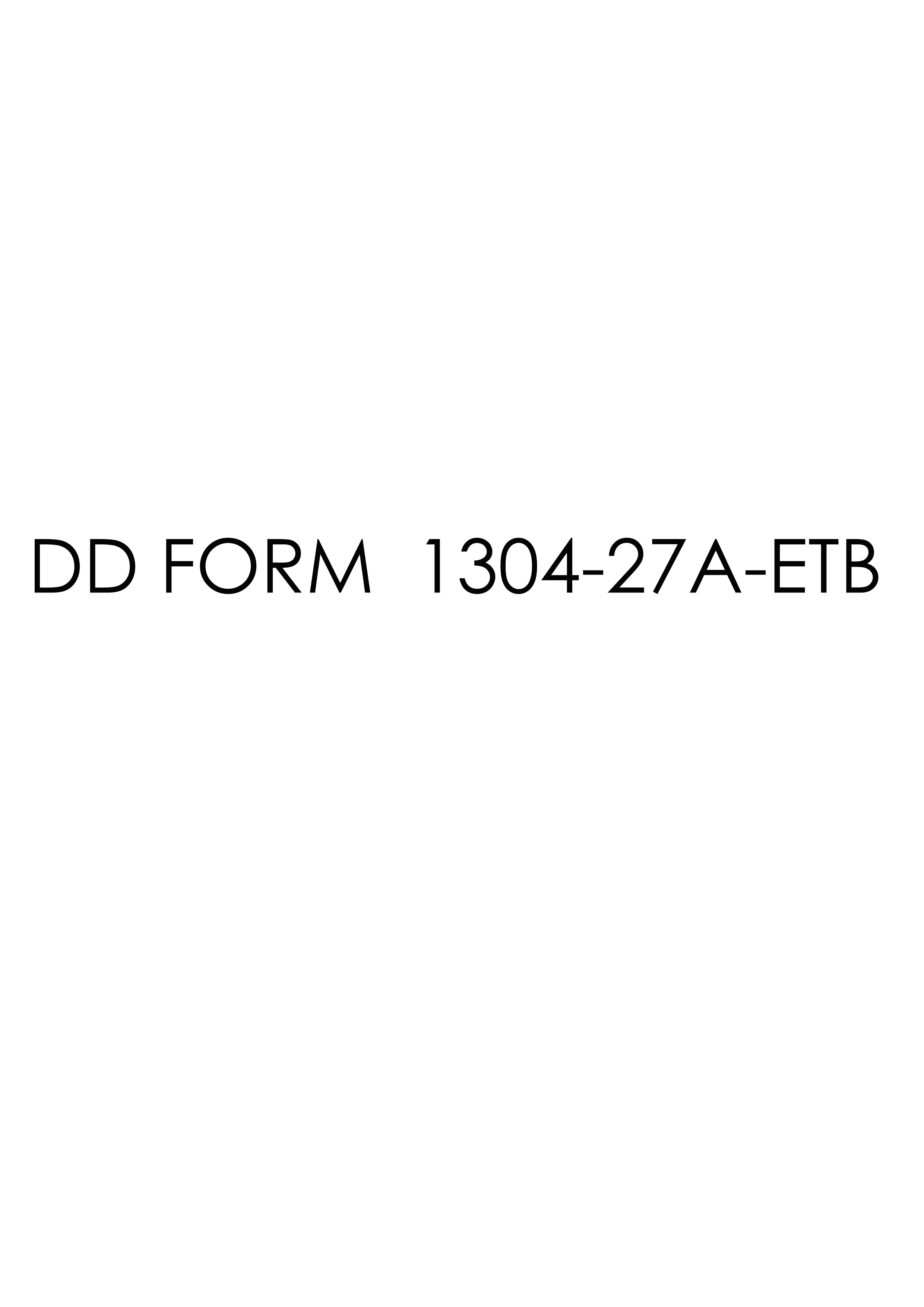 dd Form 1304-27A-ETB fillable