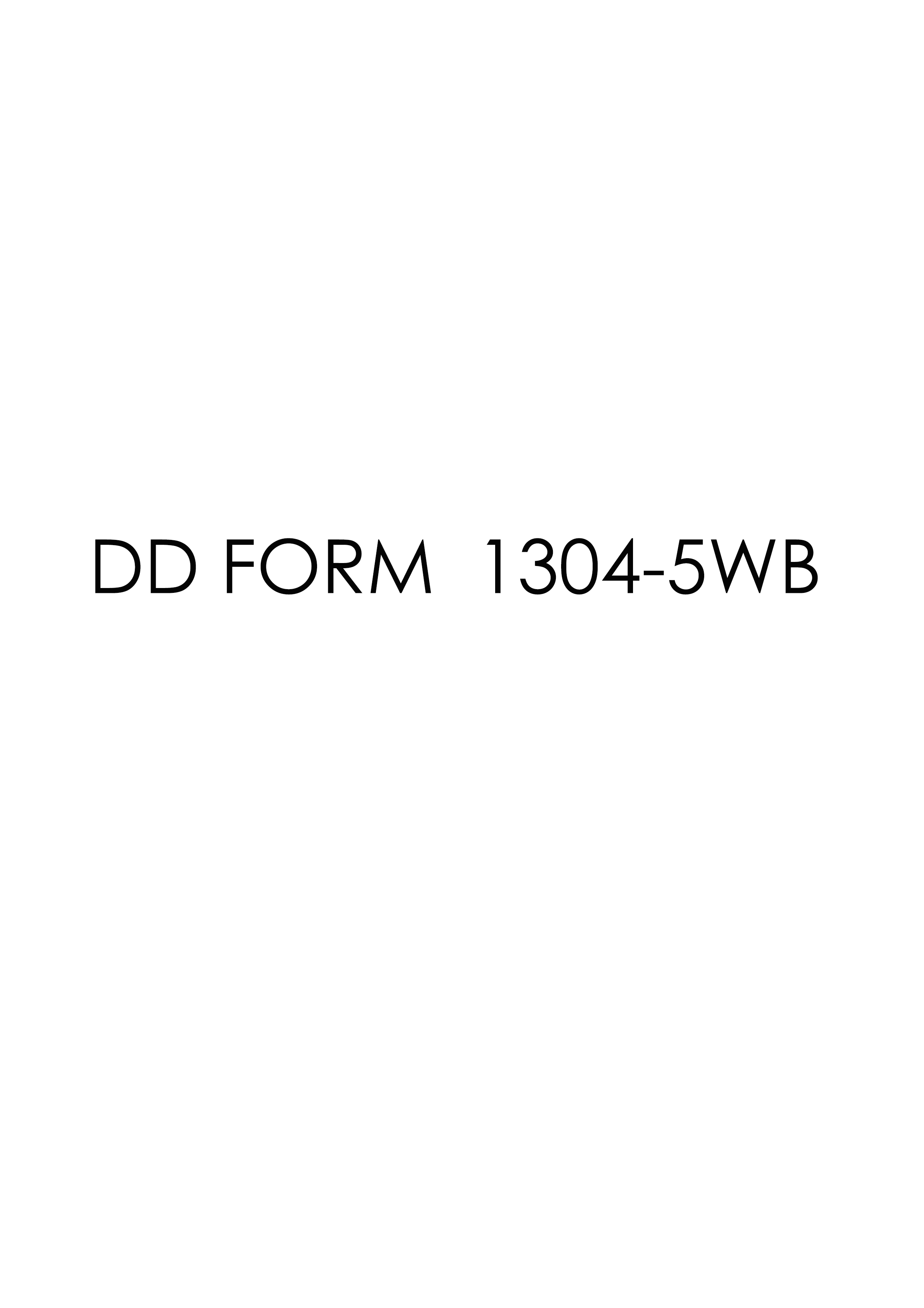 dd Form 1304-5WB fillable
