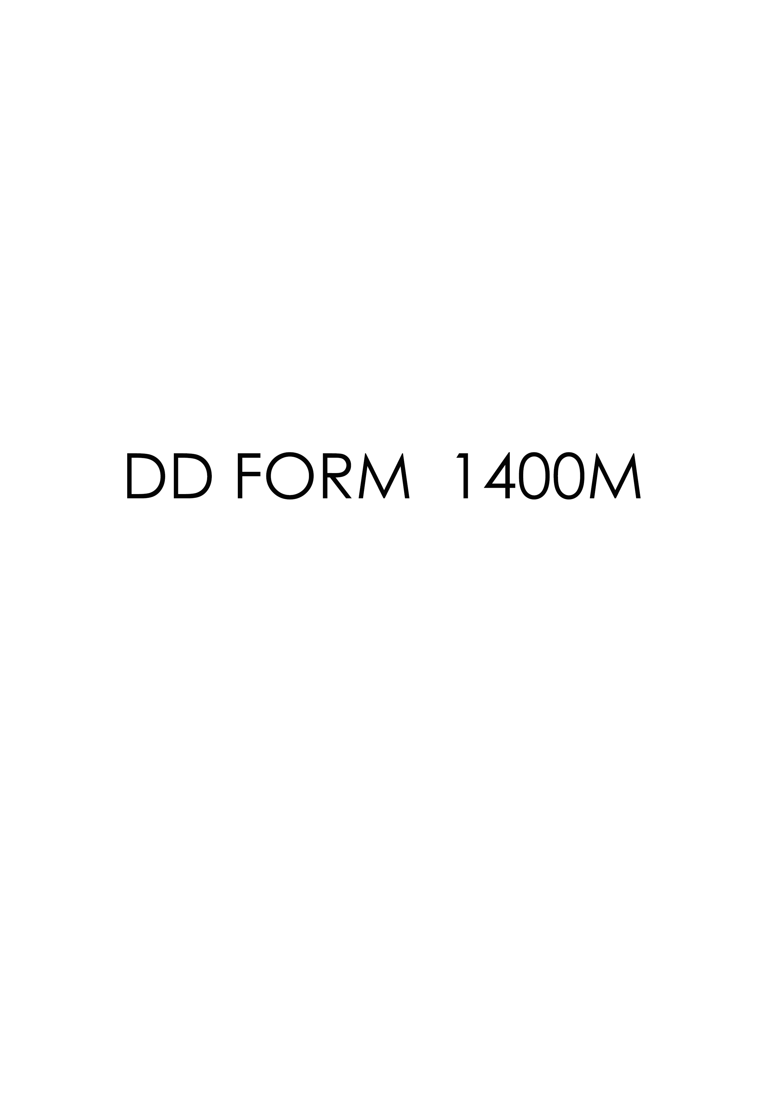 dd Form 1400M fillable