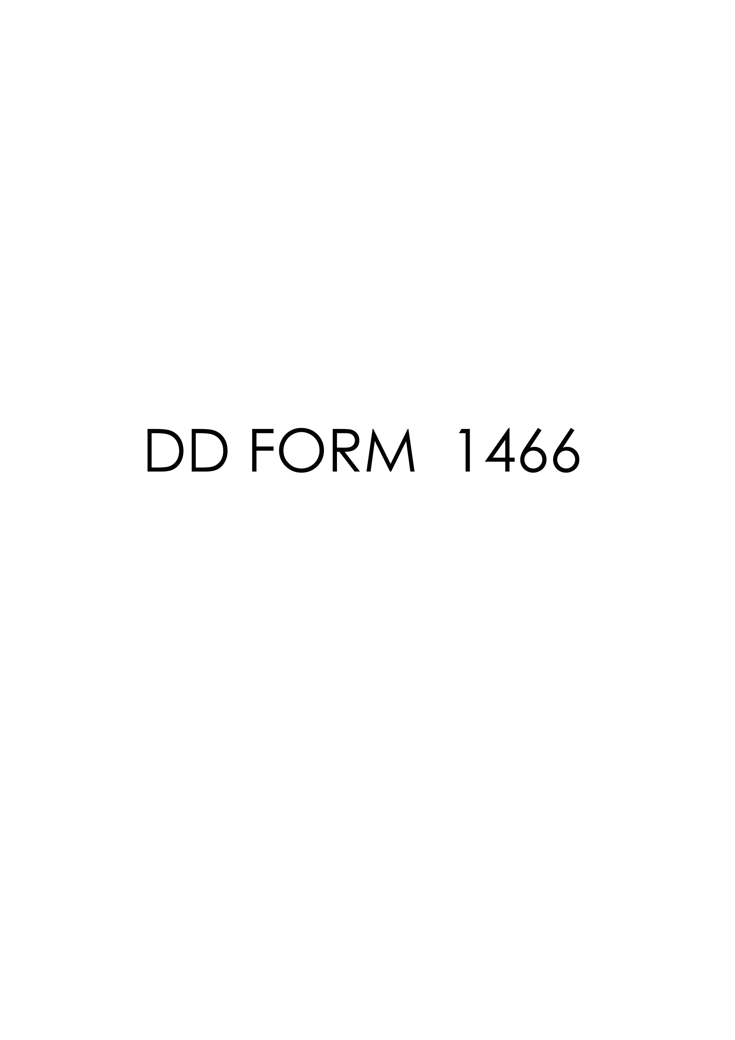 dd Form 1466 fillable