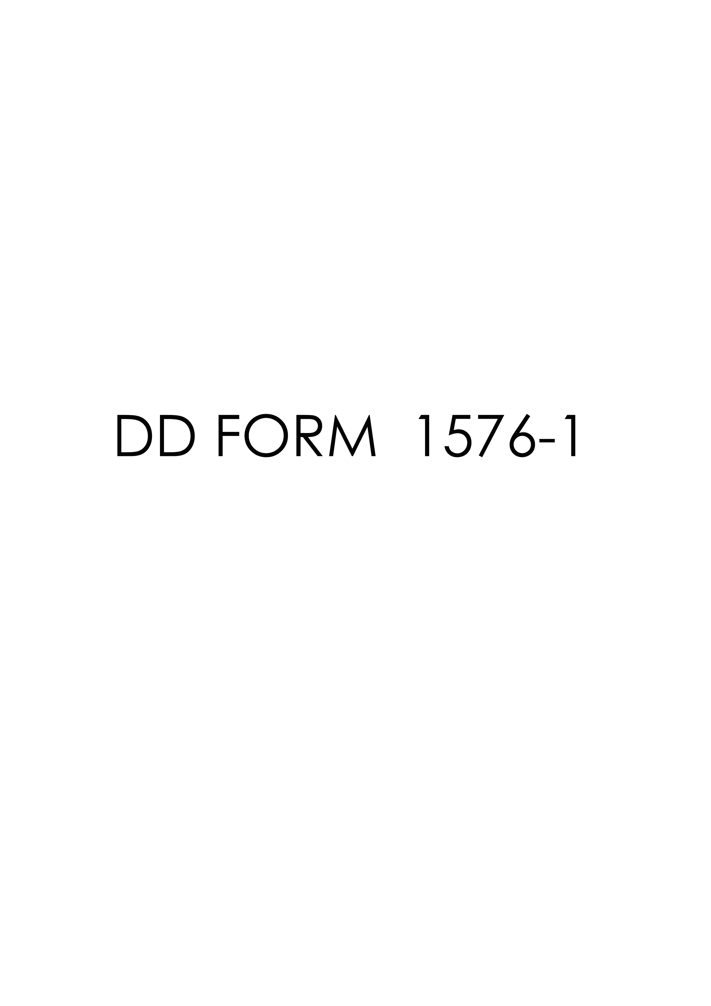 dd Form 1576-1 fillable