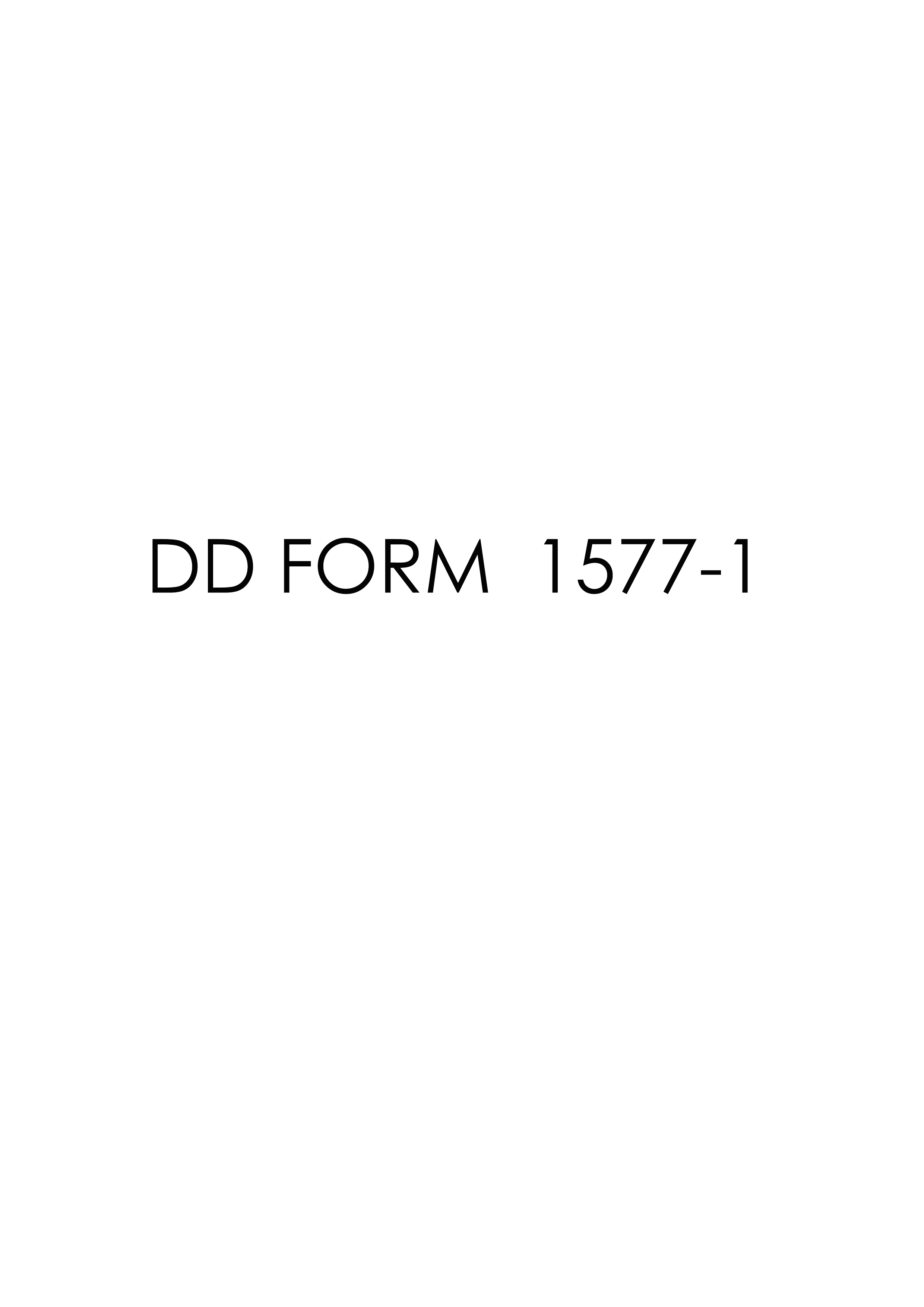 dd Form 1577-1 fillable