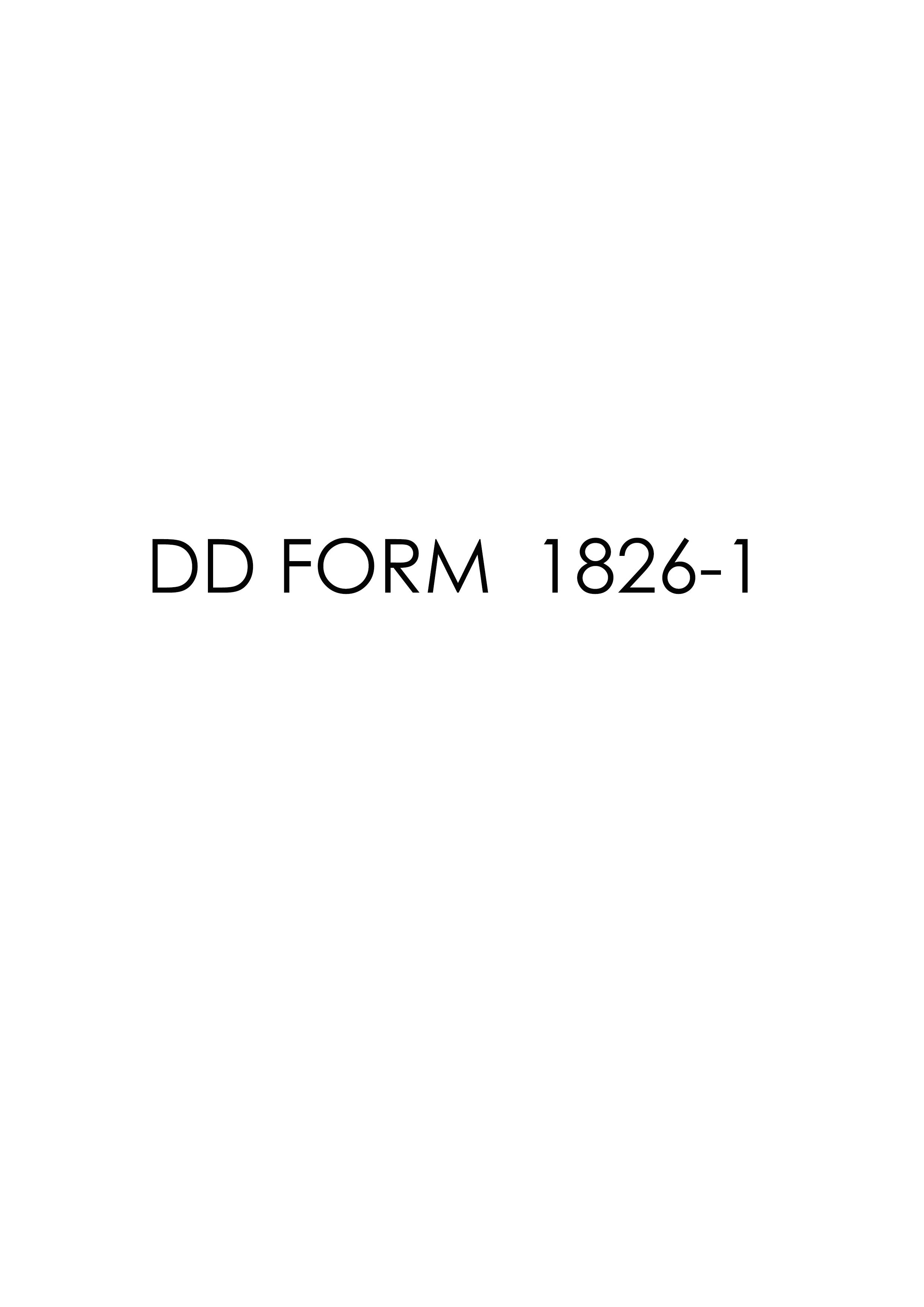 dd Form 1826-1 fillable