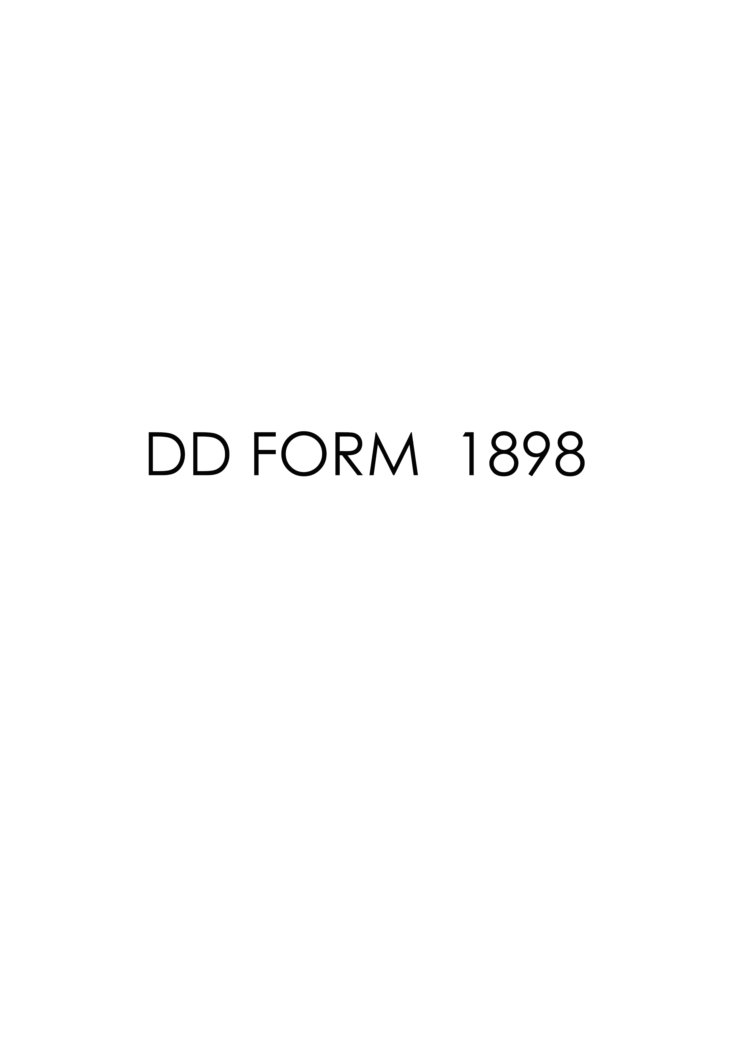 dd Form 1898 fillable