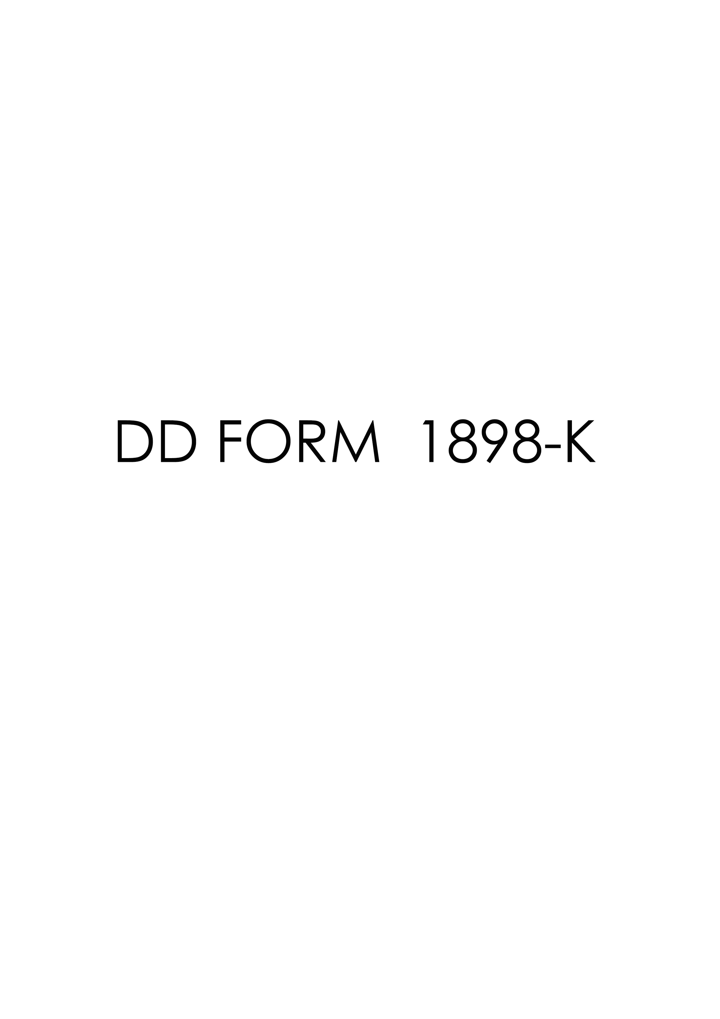 dd Form 1898-K fillable