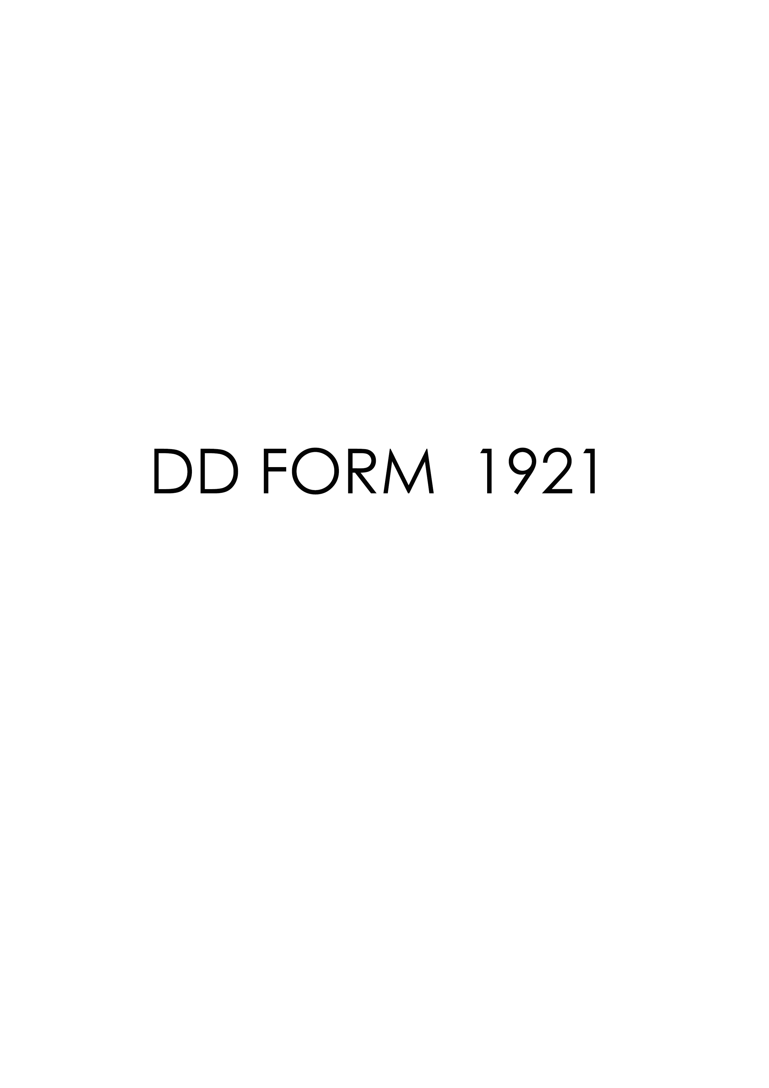 dd Form 1921 fillable