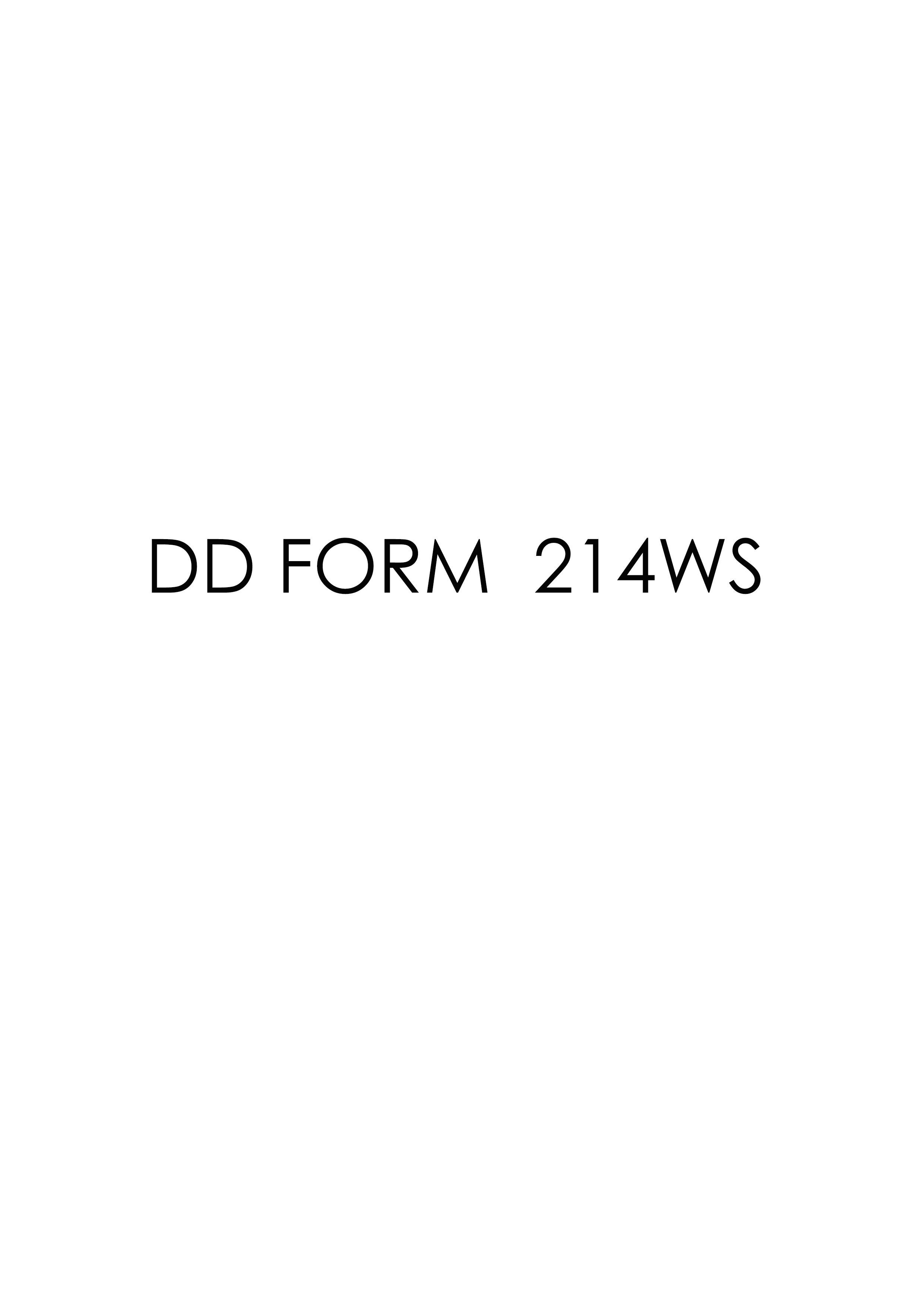 dd Form 214WS fillable