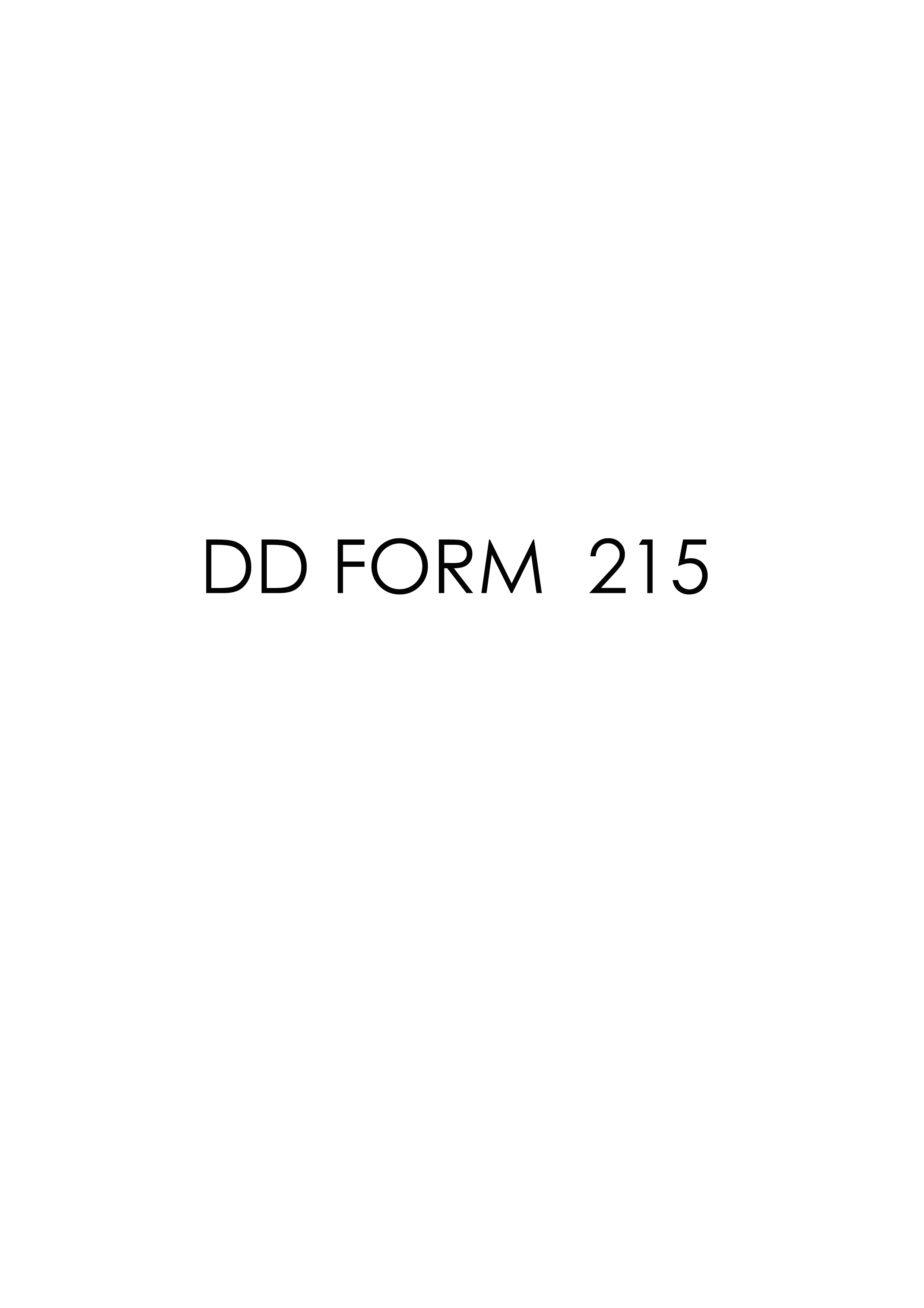 dd Form 215 fillable