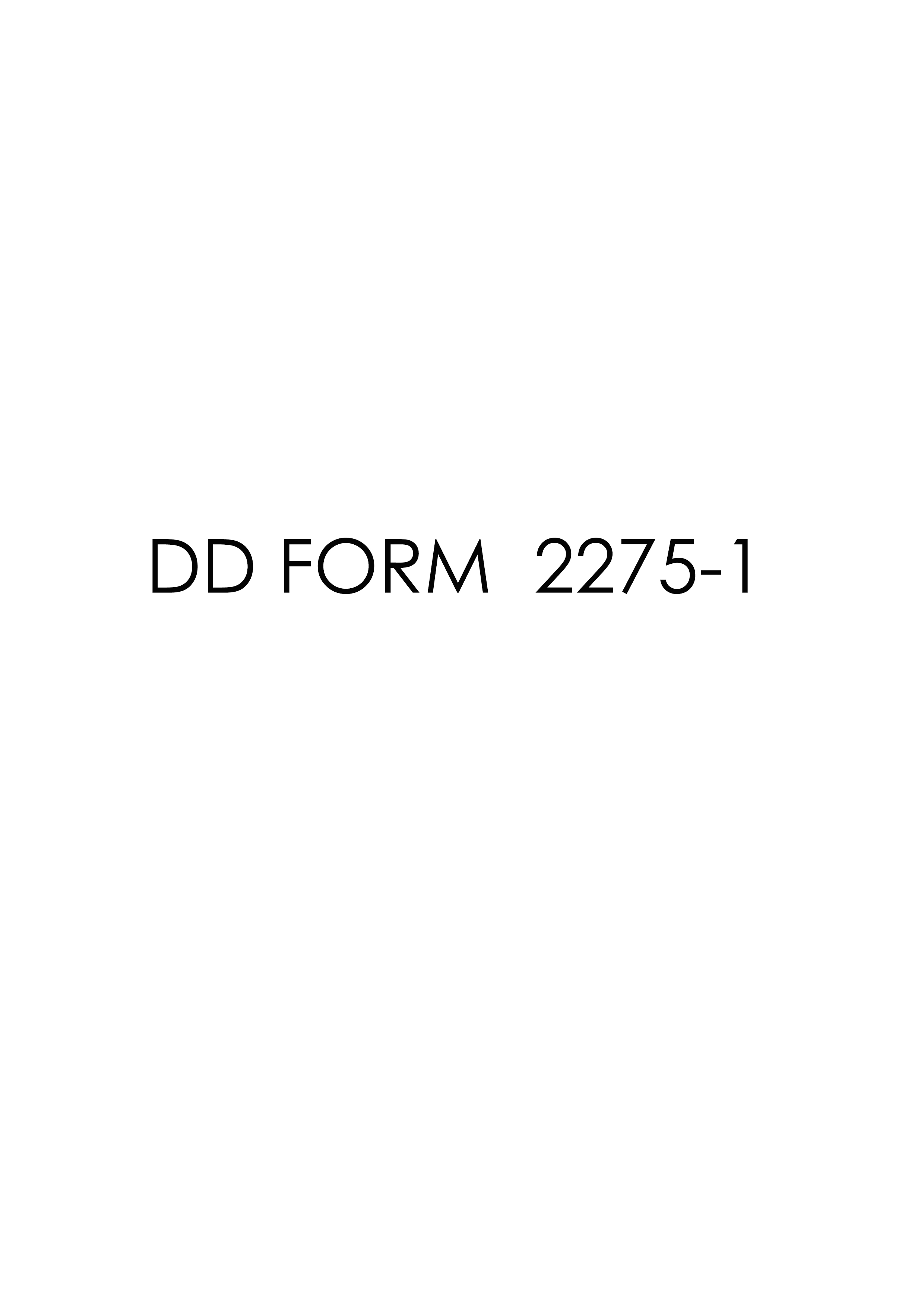 dd Form 2275-1 fillable