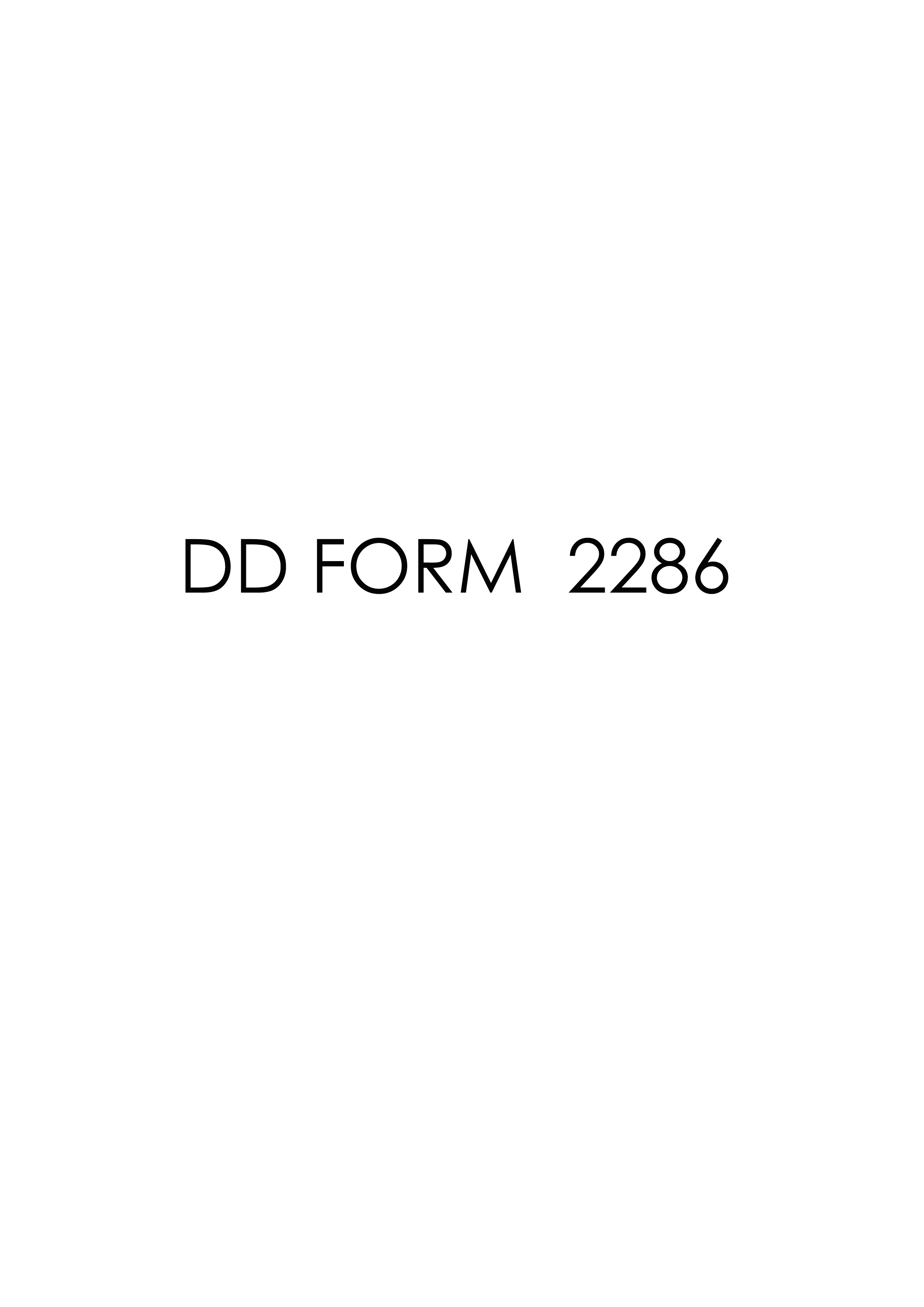 dd Form 2286 fillable